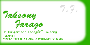 taksony farago business card